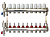Коллектор нерж. ZOTA  9 выходов в сборе (расходомер, воздухоотводчик, сливной кран) /44842/ упак 3шт