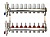 Коллектор нерж. ZOTA  8 выходов в сборе (расходомер, воздухоотводчик, сливной кран) /44841/ упак 4шт